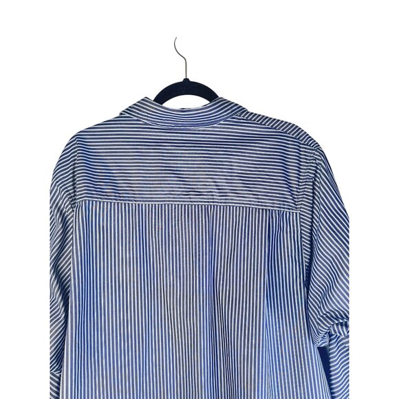 2/$30 ZARA Small Navy & White Striped Button-Up - Picture 8 of 13